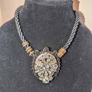 Elegant Gold and Silver Statement Necklace